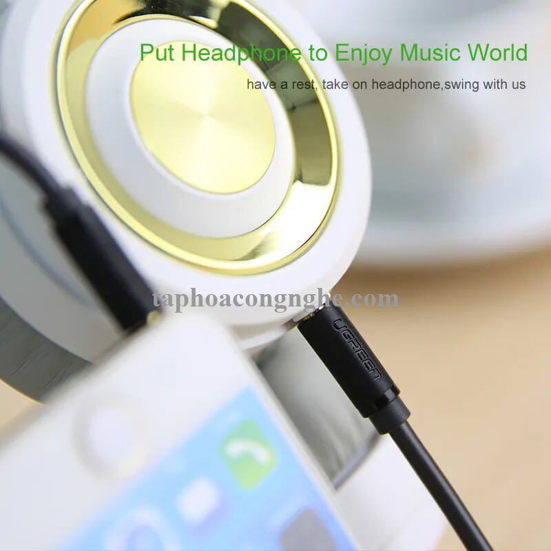 Ugreen 10501 0.5M màu Đen Cáp âm thanh 2 đầu 3.5mm dương AV101 30010501